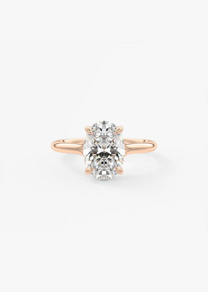 Oval Hidden Halo Lab Grown Diamond Engagement Ring