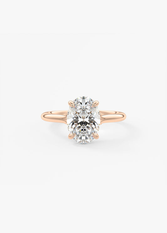 Oval Hidden Halo Lab Grown Diamond Engagement Ring