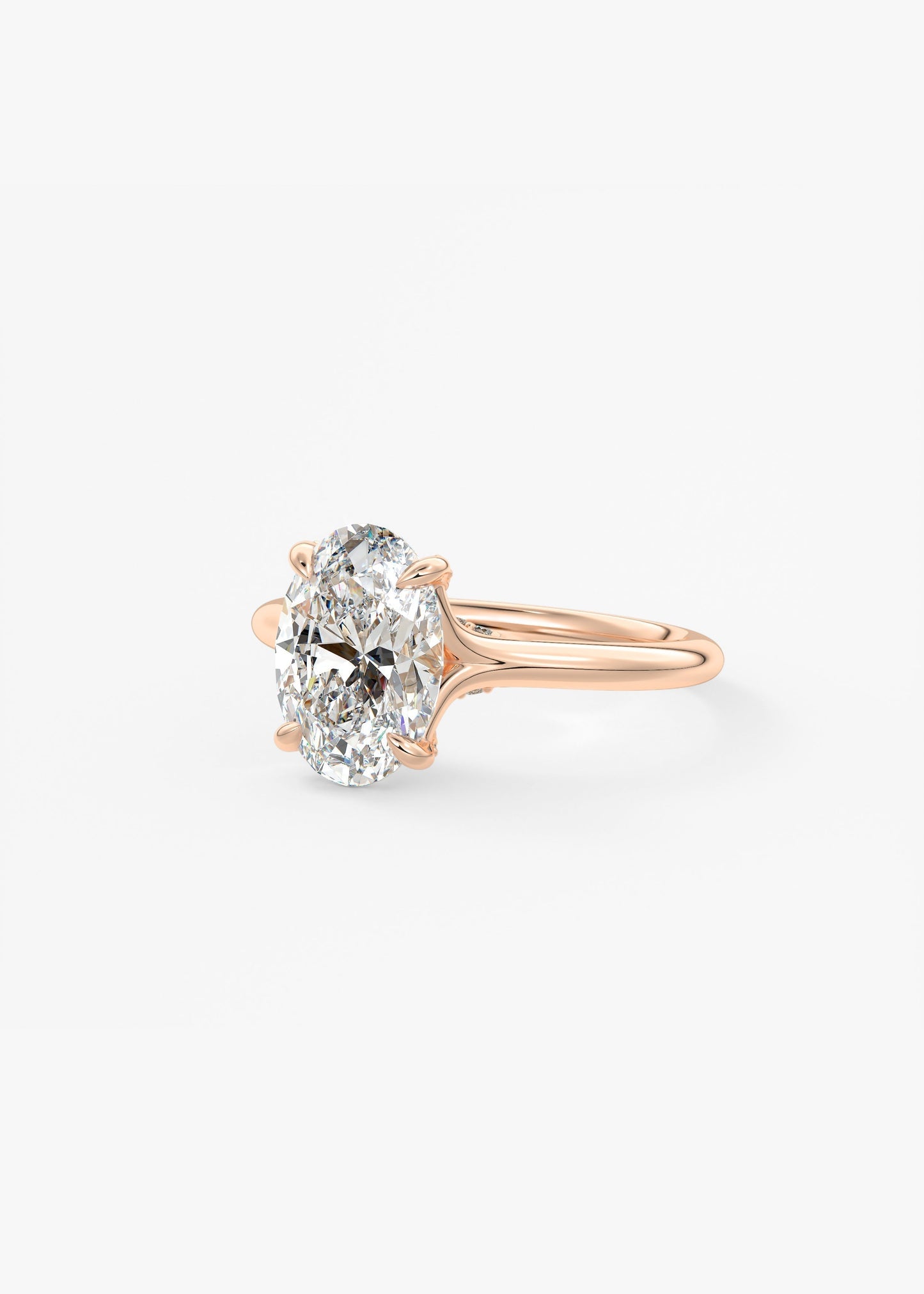 Oval Hidden Halo Lab Grown Diamond Engagement Ring