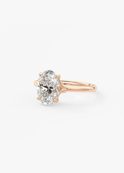 Oval Hidden Halo Lab Grown Diamond Engagement Ring