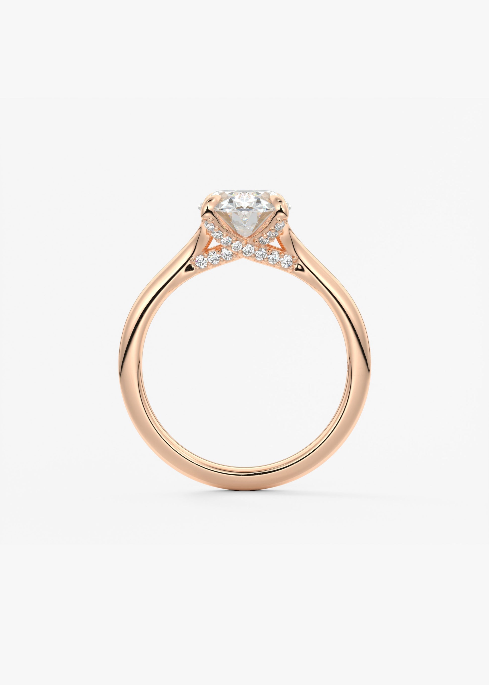 Oval Hidden Halo Lab Grown Diamond Engagement Ring