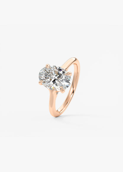 Oval Hidden Halo Lab Grown Diamond Engagement Ring