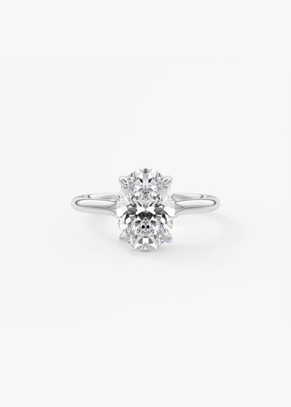 Oval Hidden Halo Lab Grown Diamond Engagement Ring