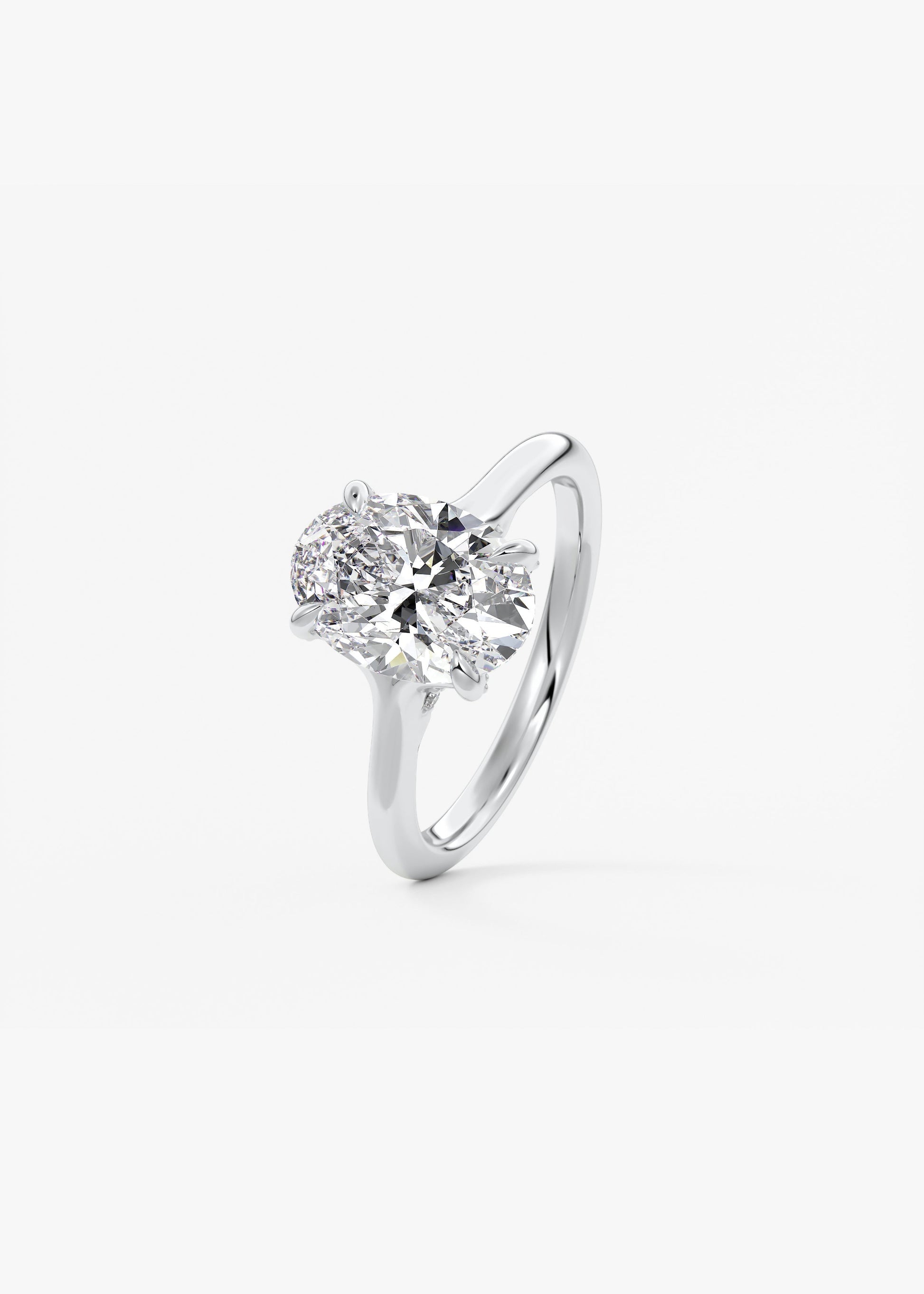 Oval Hidden Halo Lab Grown Diamond Engagement Ring