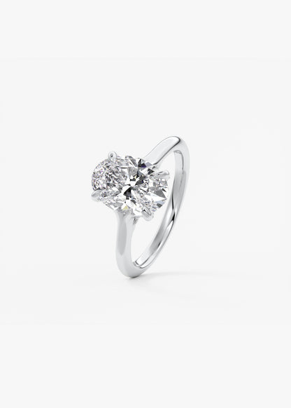 Oval Hidden Halo Lab Grown Diamond Engagement Ring