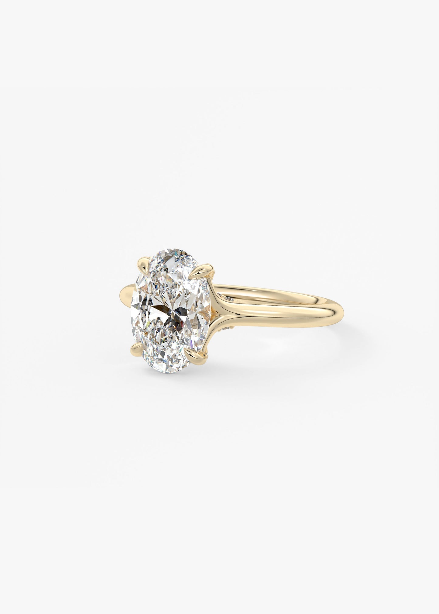 Oval Hidden Halo Lab Grown Diamond Engagement Ring