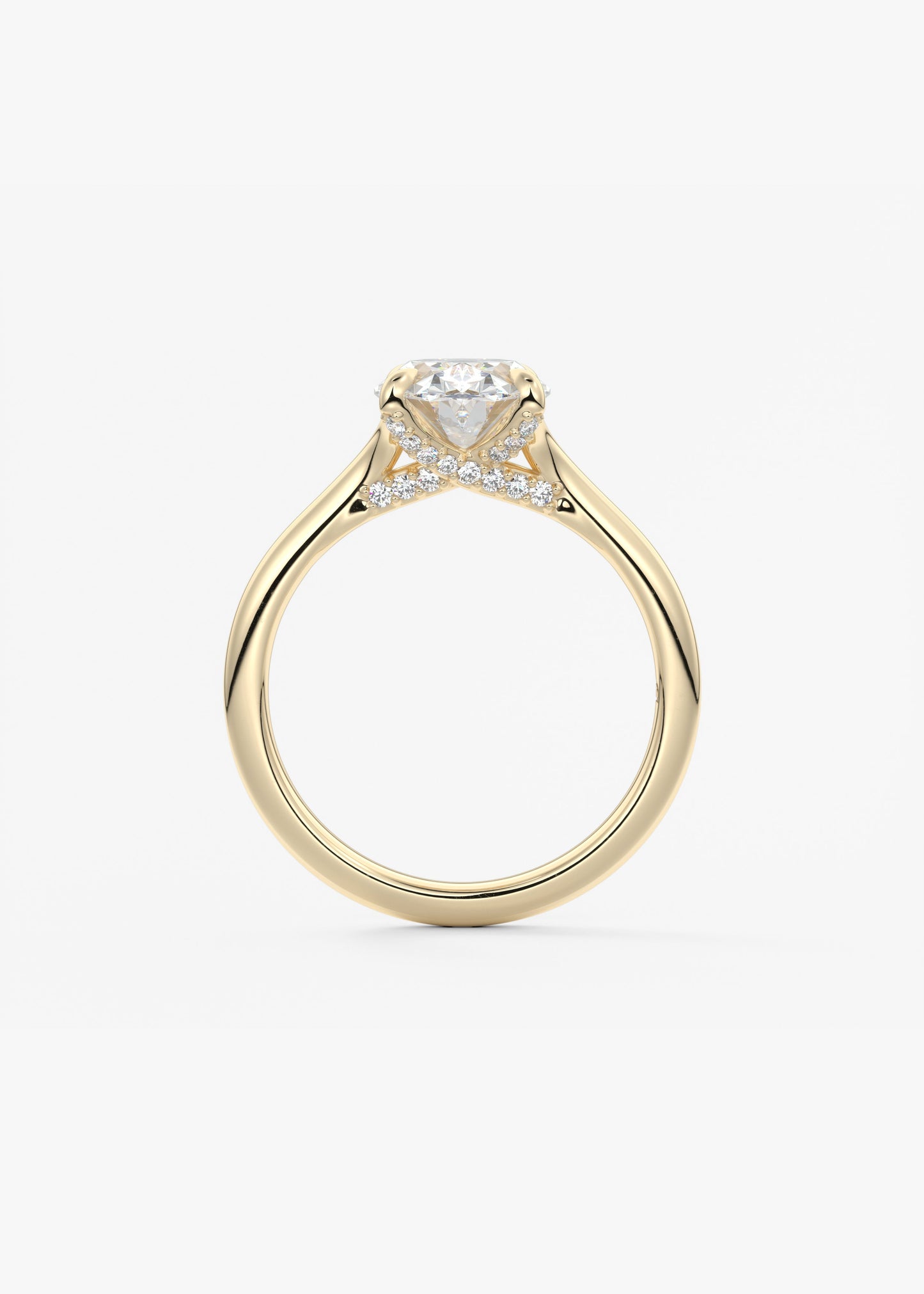 Oval Hidden Halo Lab Grown Diamond Engagement Ring