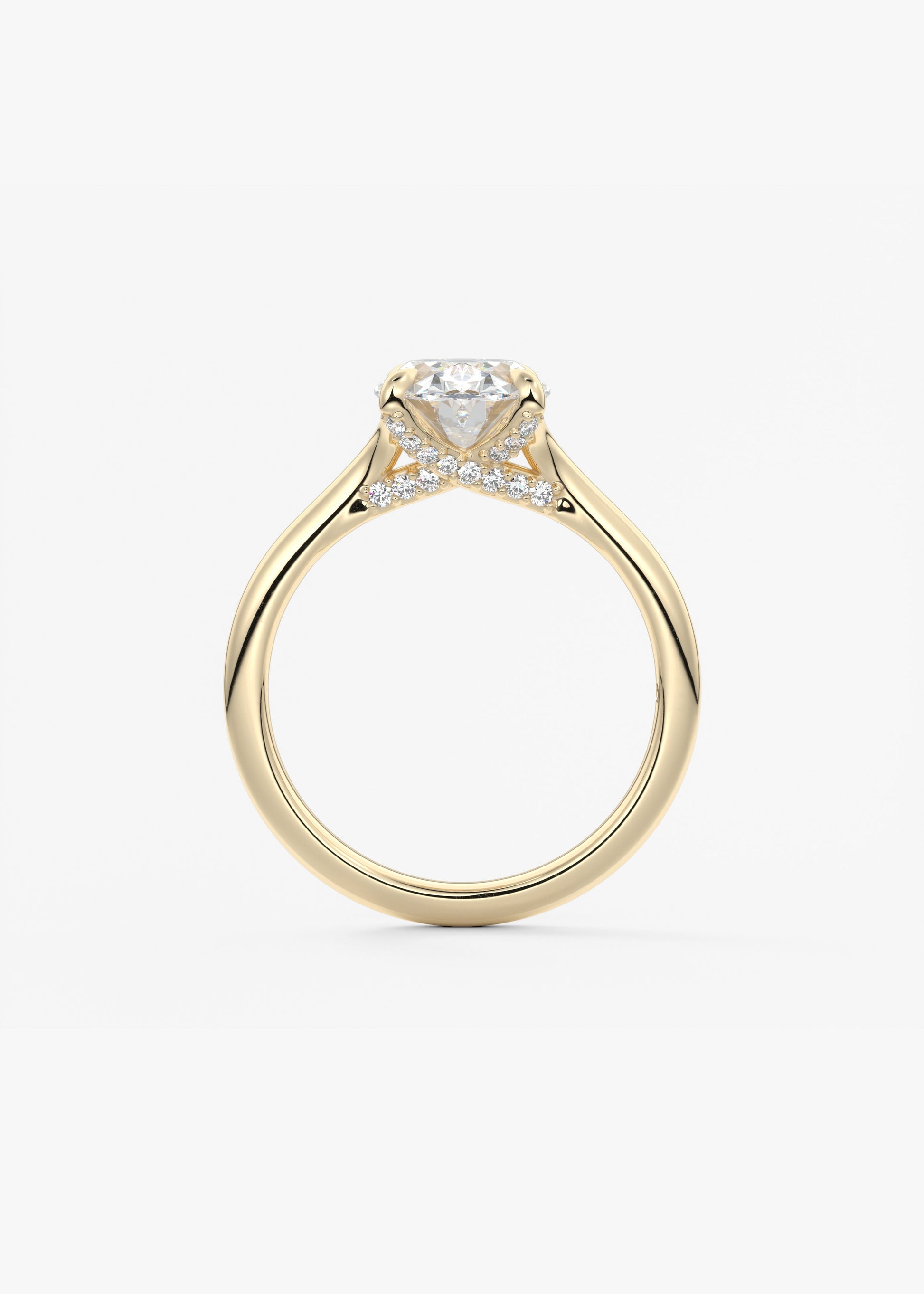 Oval Hidden Halo Lab Grown Diamond Engagement Ring