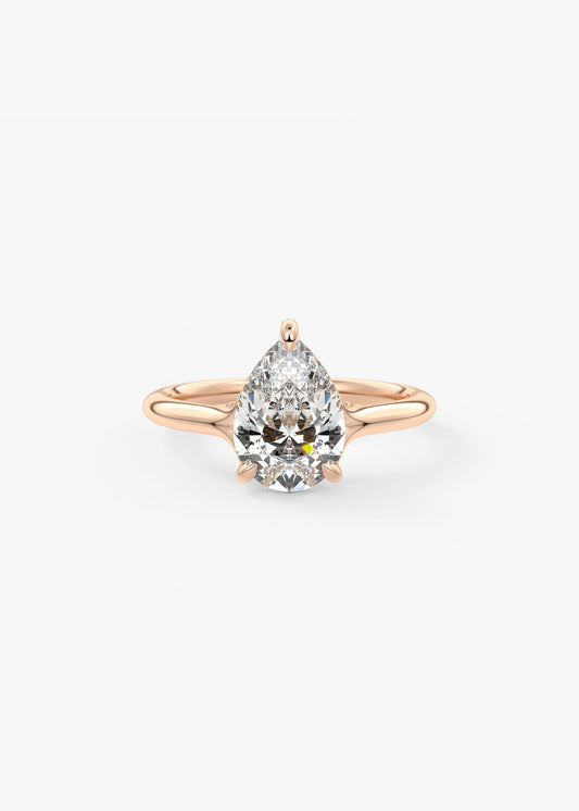 Pear Hidden Halo Lab Grown Diamond Engagement Ring