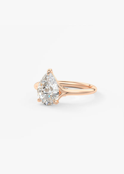 Pear Hidden Halo Lab Grown Diamond Engagement Ring