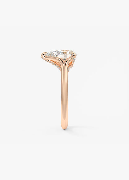 Pear Hidden Halo Lab Grown Diamond Engagement Ring