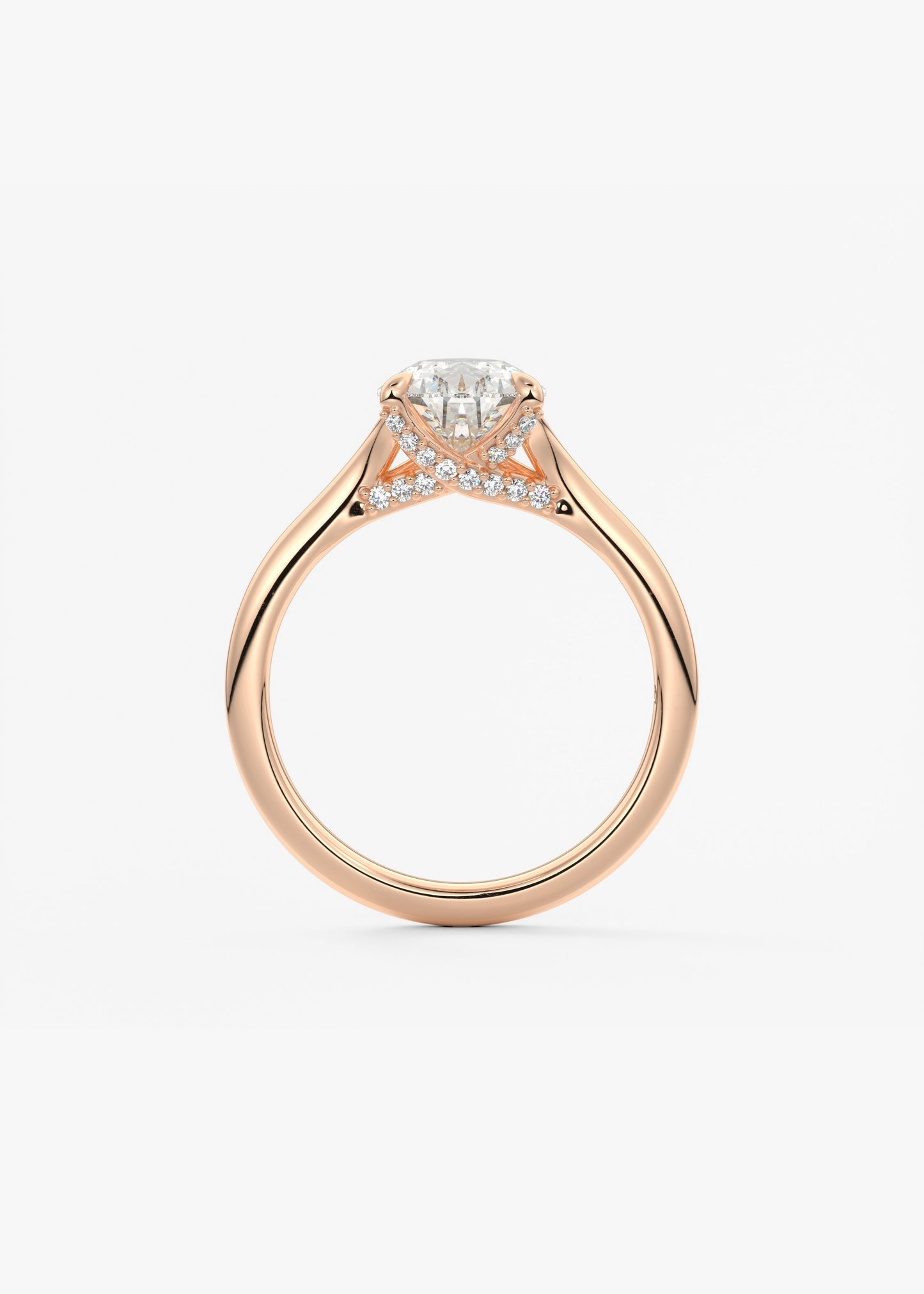 Pear Hidden Halo Lab Grown Diamond Engagement Ring
