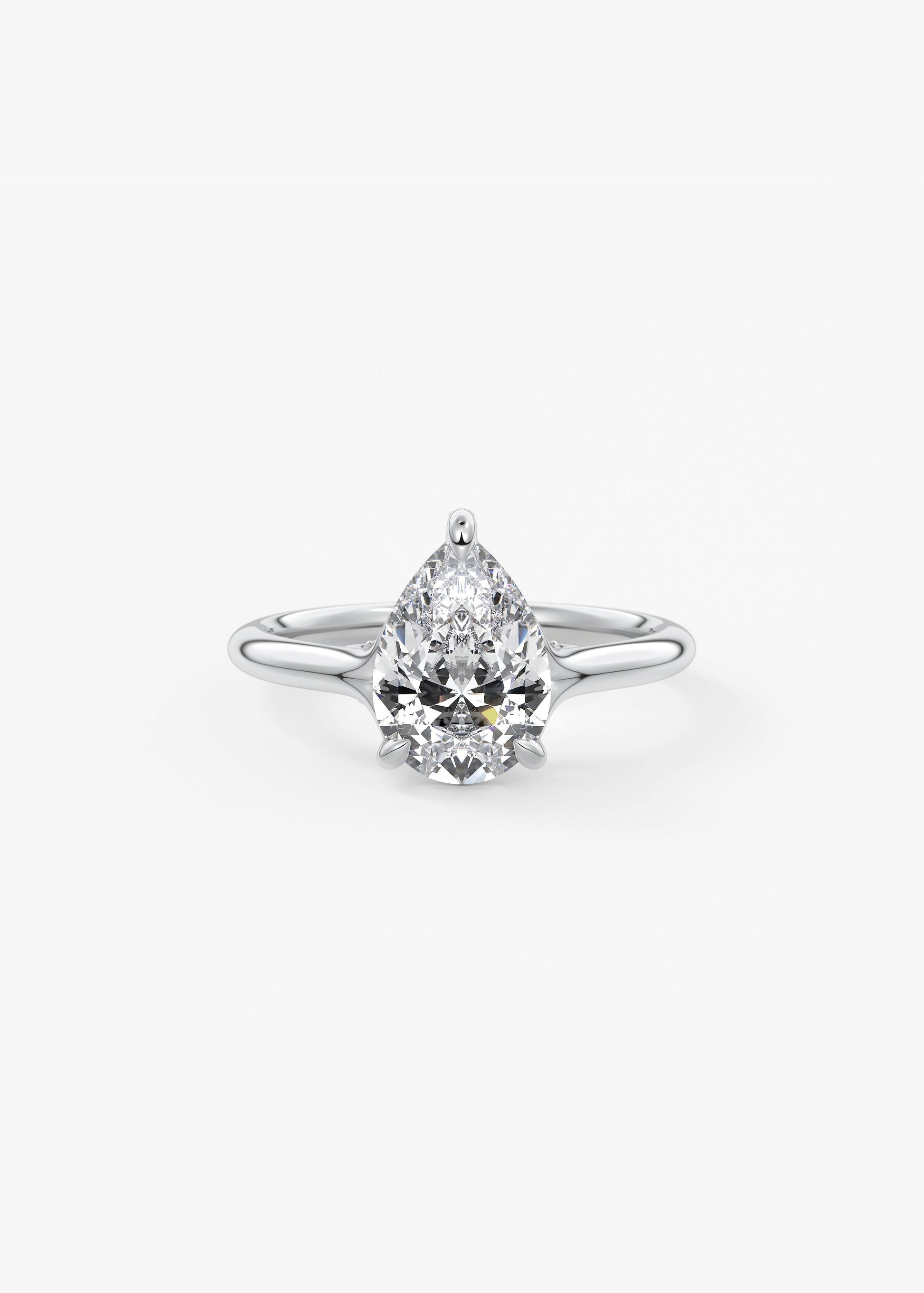 Pear Hidden Halo Lab Grown Diamond Engagement Ring