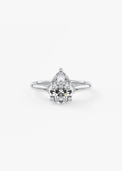 Pear Hidden Halo Lab Grown Diamond Engagement Ring