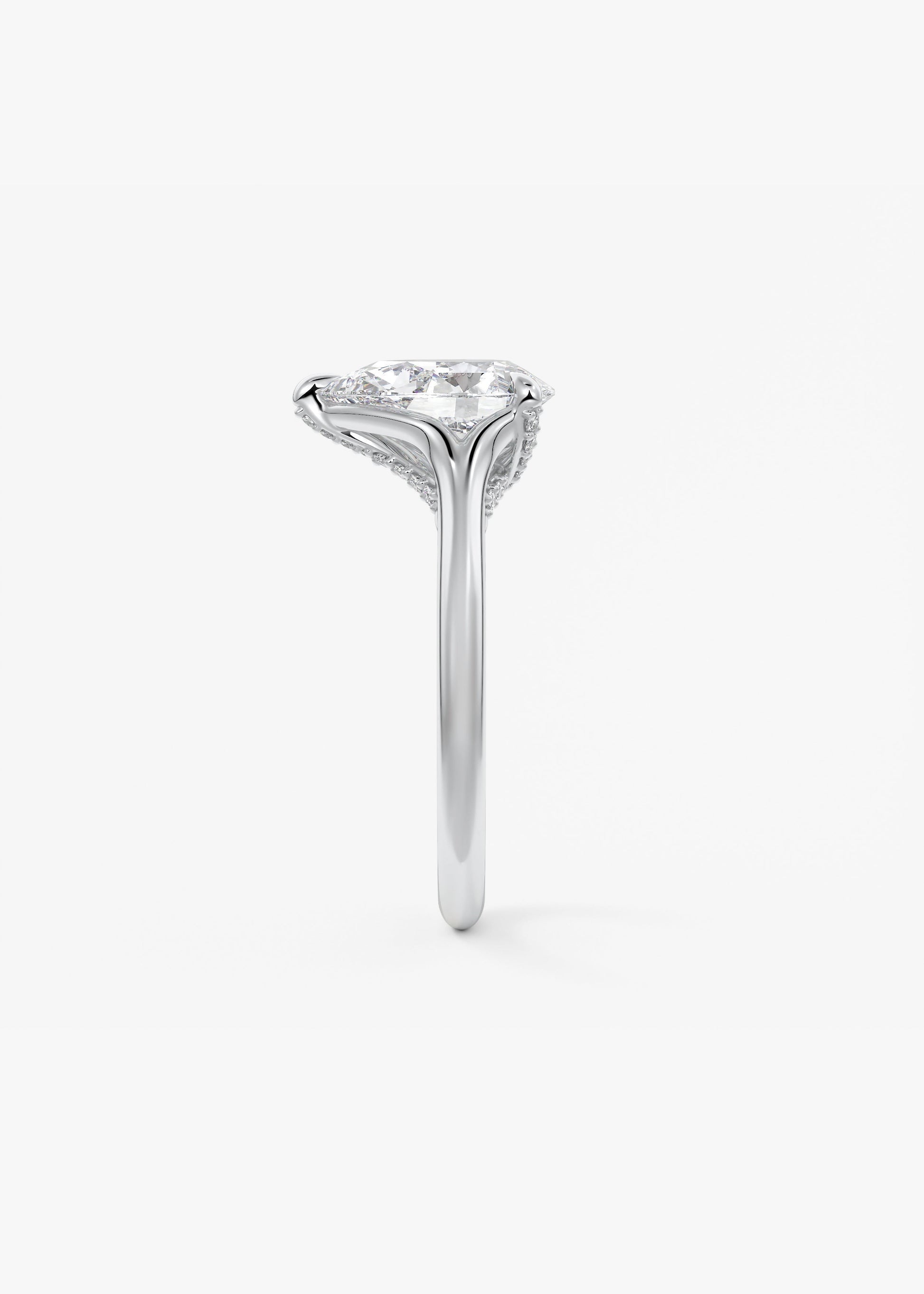 Pear Hidden Halo Lab Grown Diamond Engagement Ring