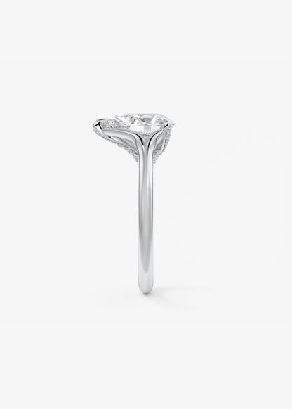 Pear Hidden Halo Lab Grown Diamond Engagement Ring