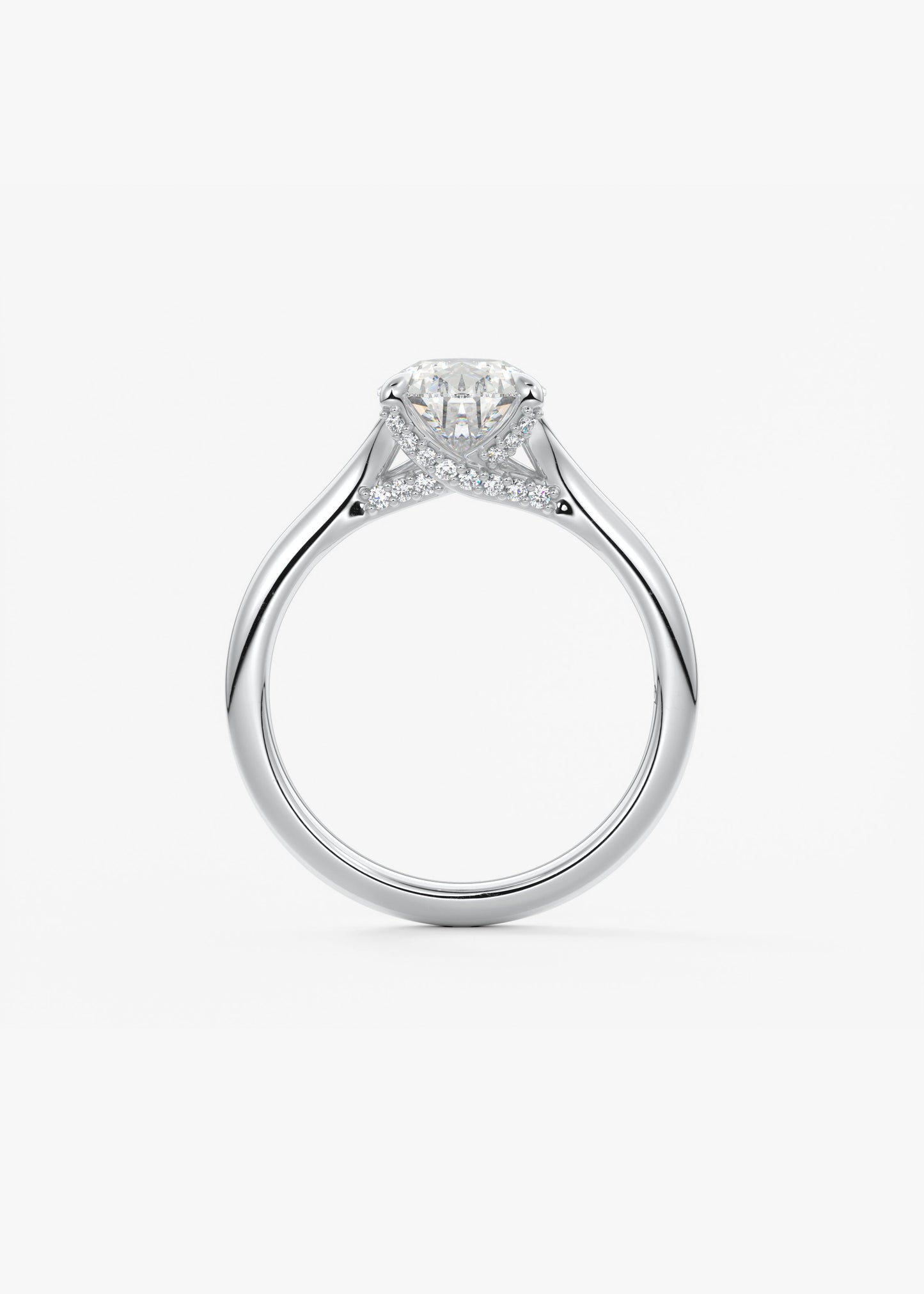 Pear Hidden Halo Lab Grown Diamond Engagement Ring