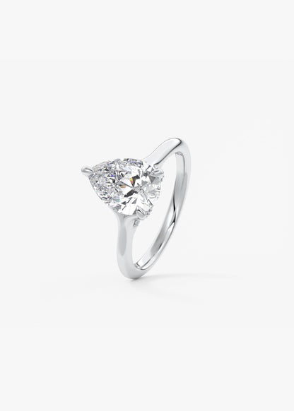 Pear Hidden Halo Lab Grown Diamond Engagement Ring