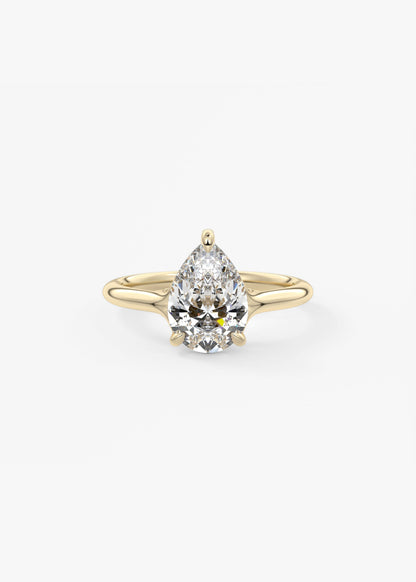 Pear Hidden Halo Lab Grown Diamond Engagement Ring