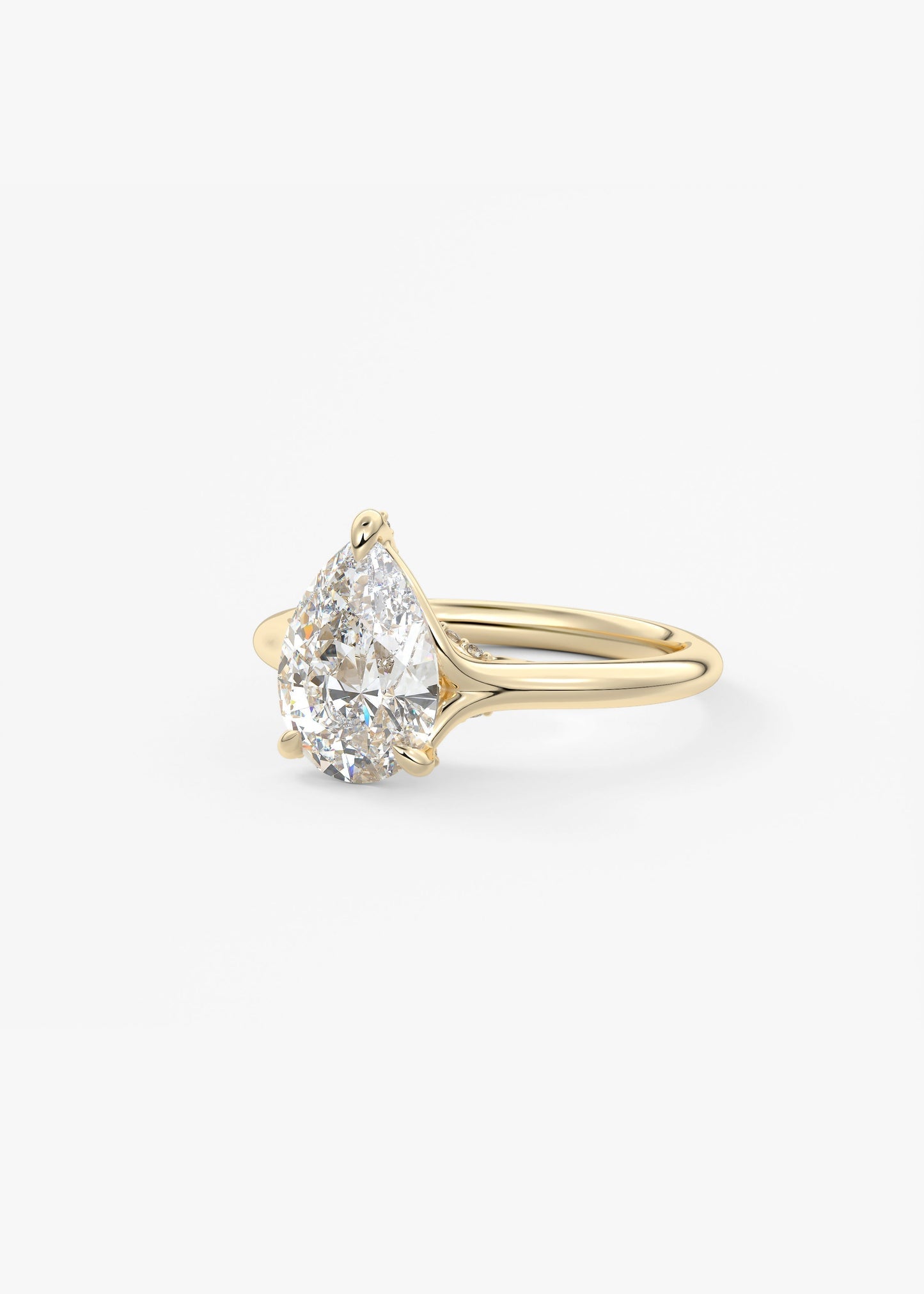 Pear Hidden Halo Lab Grown Diamond Engagement Ring