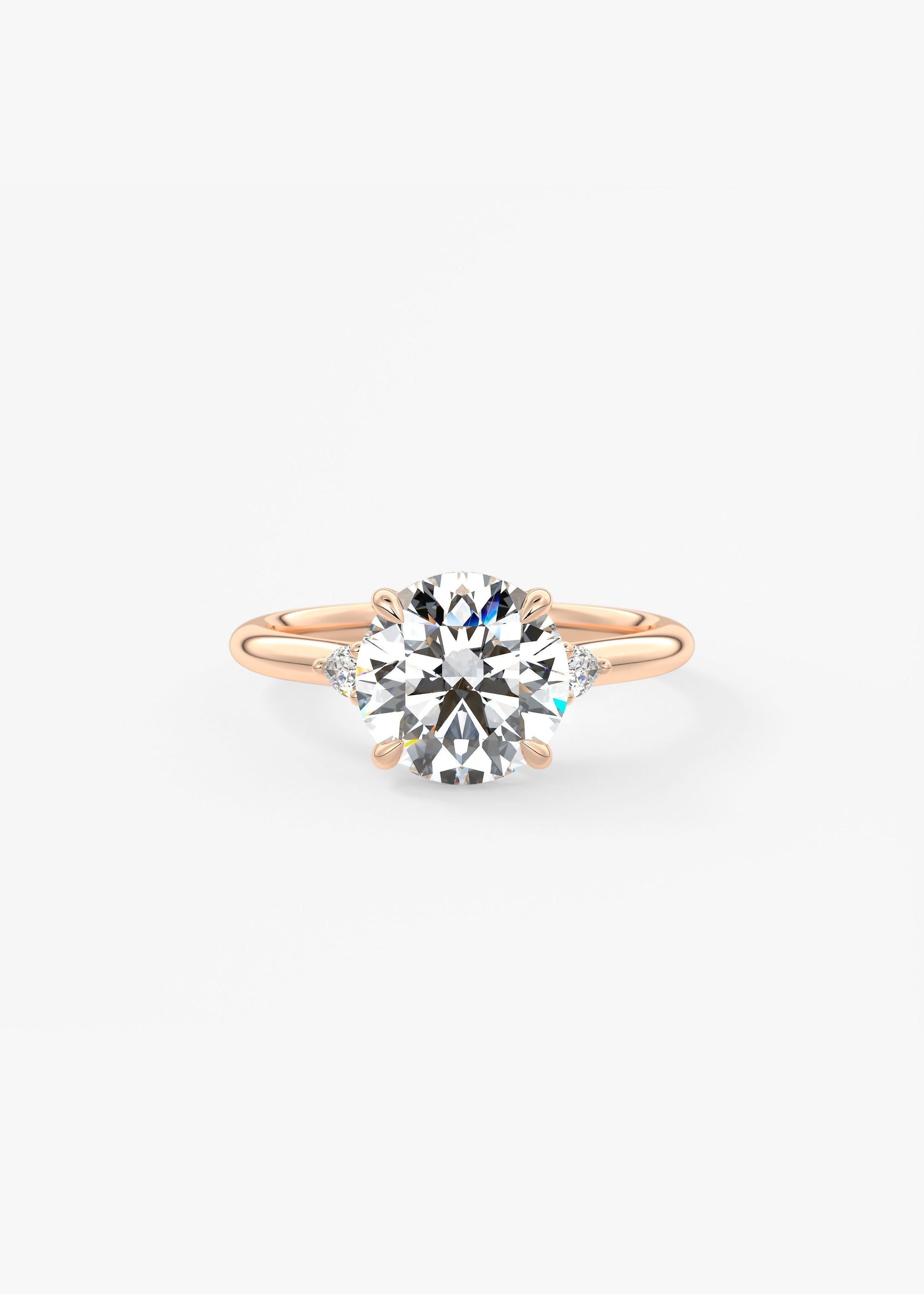 Round Three Stone Lab Grown Diamond Engagement Ring