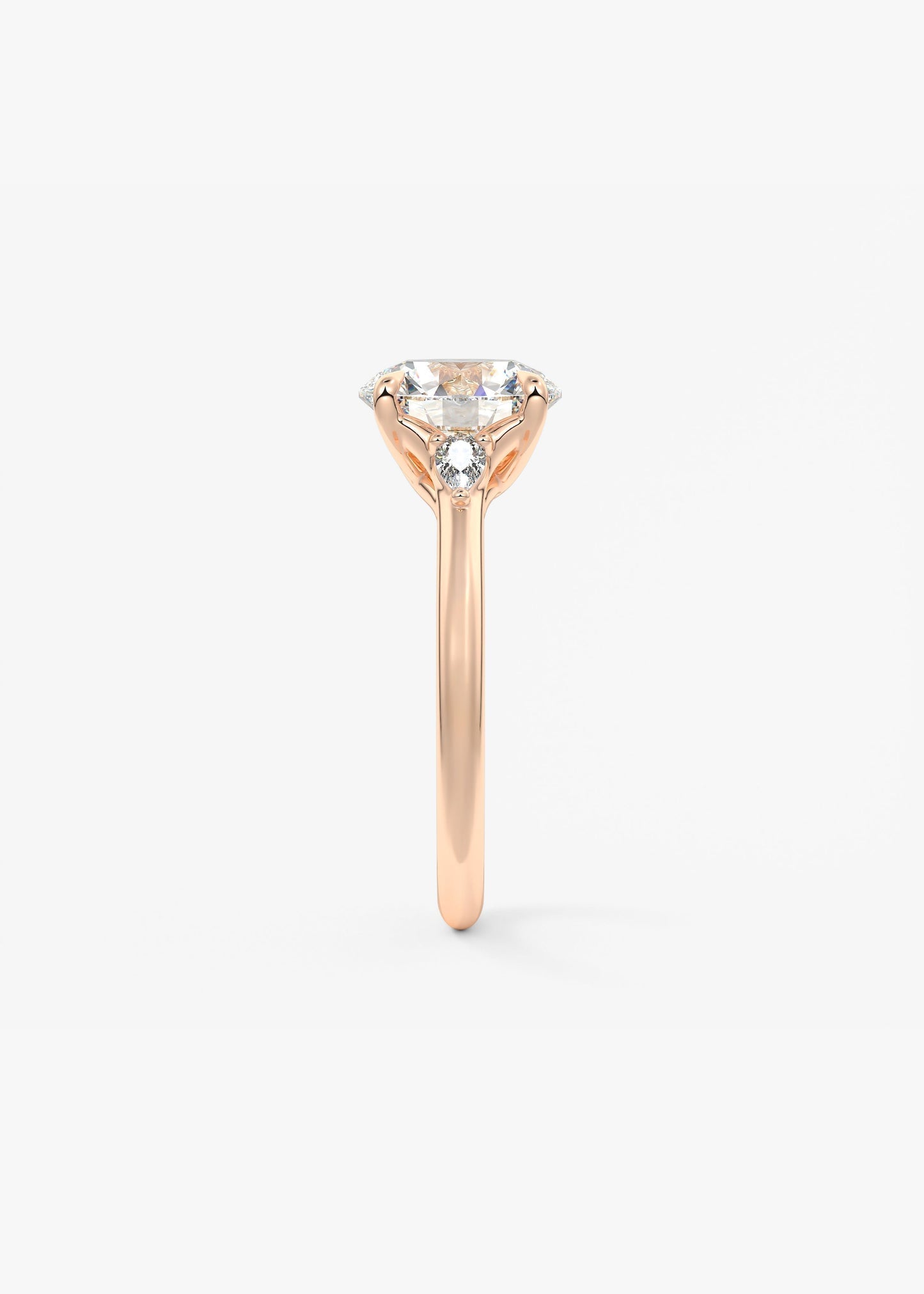 Round Three Stone Lab Grown Diamond Engagement Ring