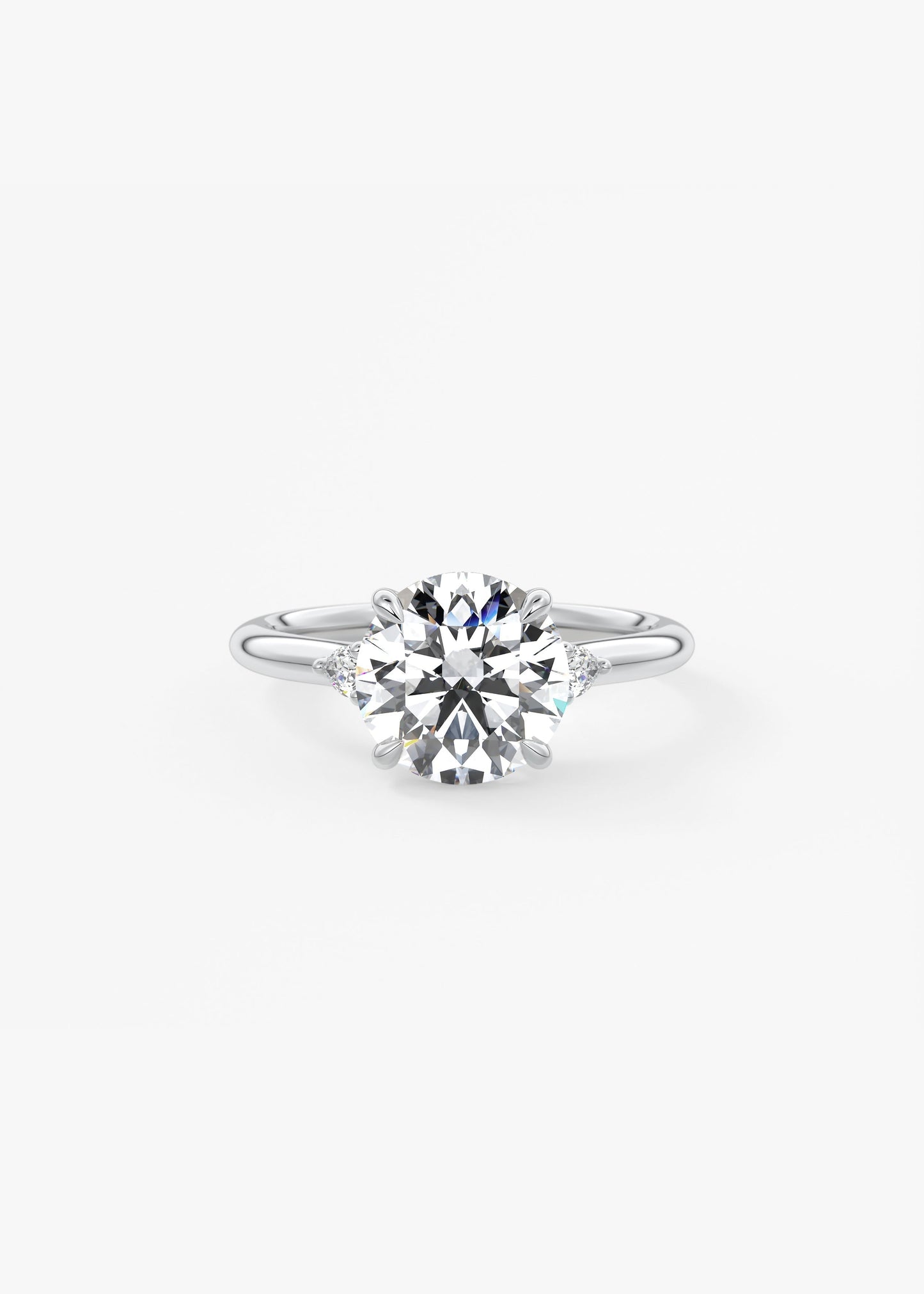 Round Three Stone Lab Grown Diamond Engagement Ring