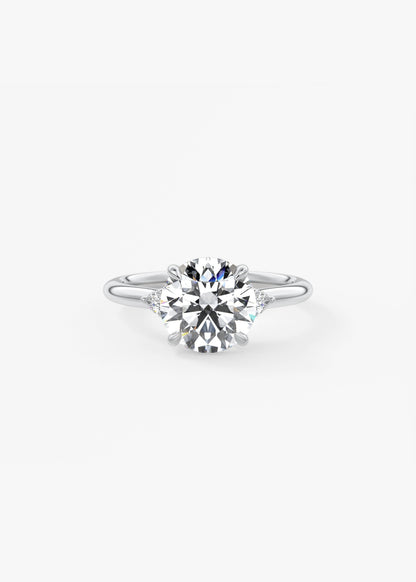 Round Three Stone Lab Grown Diamond Engagement Ring