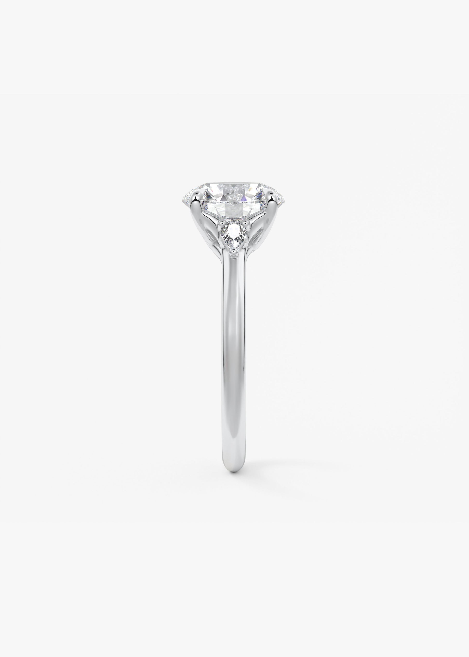 Round Three Stone Lab Grown Diamond Engagement Ring