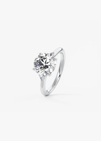 Round Three Stone Lab Grown Diamond Engagement Ring