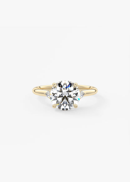 Round Three Stone Lab Grown Diamond Engagement Ring