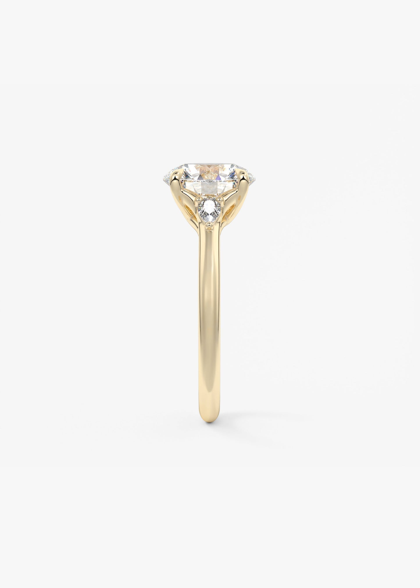 Round Three Stone Lab Grown Diamond Engagement Ring