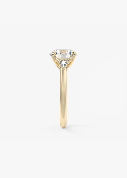 Round Three Stone Lab Grown Diamond Engagement Ring