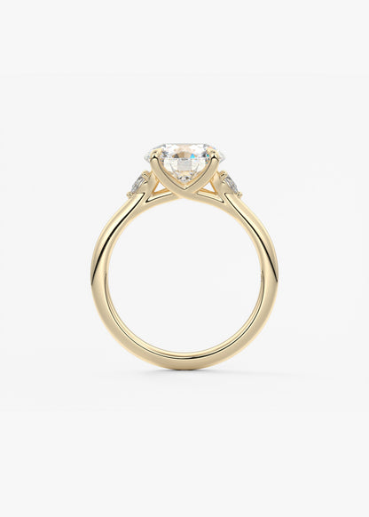 Round Three Stone Lab Grown Diamond Engagement Ring