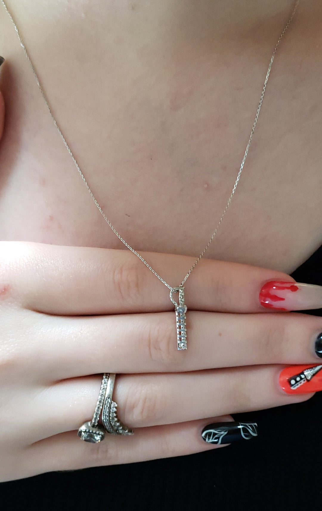 2.0 TCW Round Shape Moissanite Cross Necklace