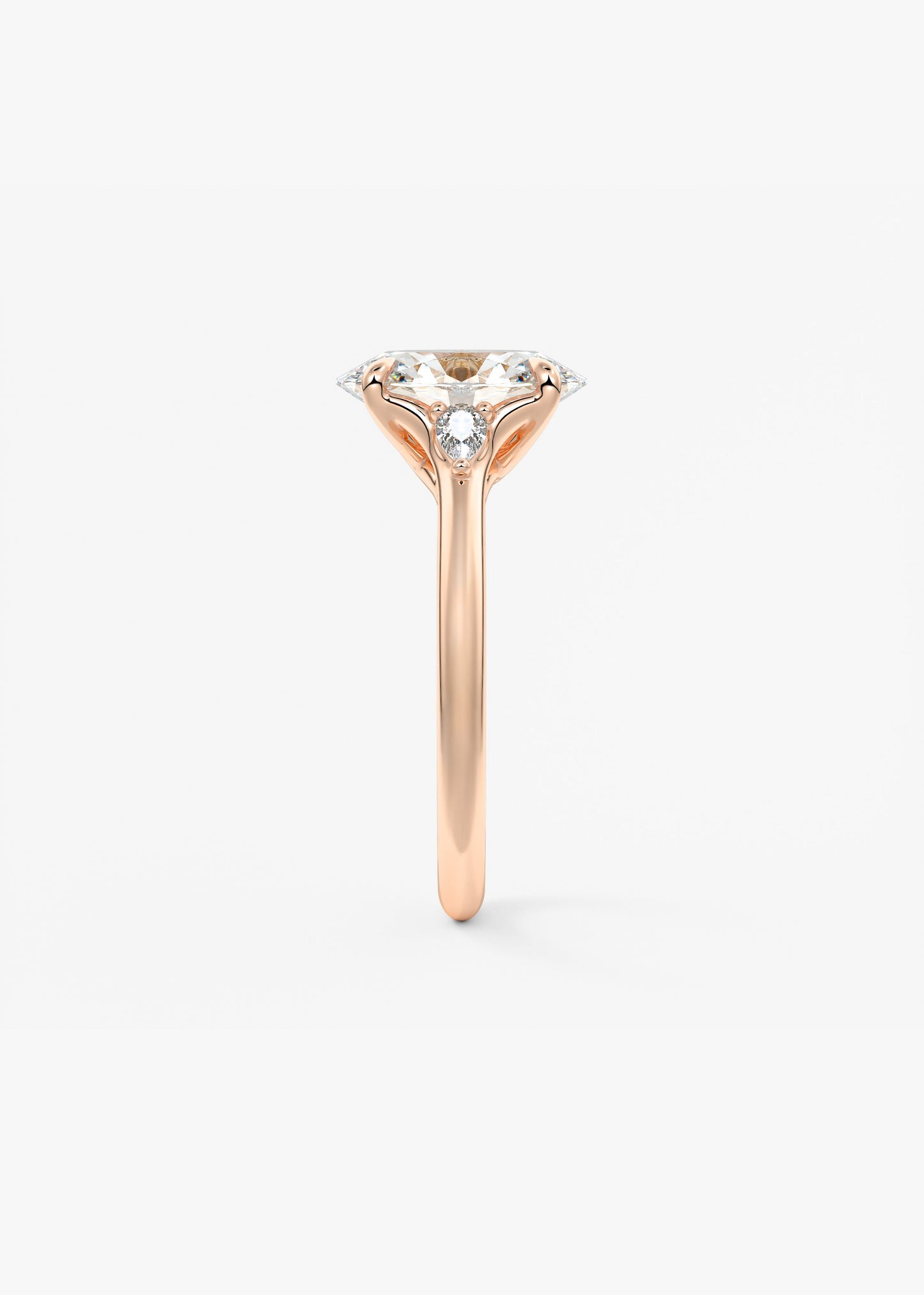 Oval Three Stone Lab Grown Diamond Engagement Ring