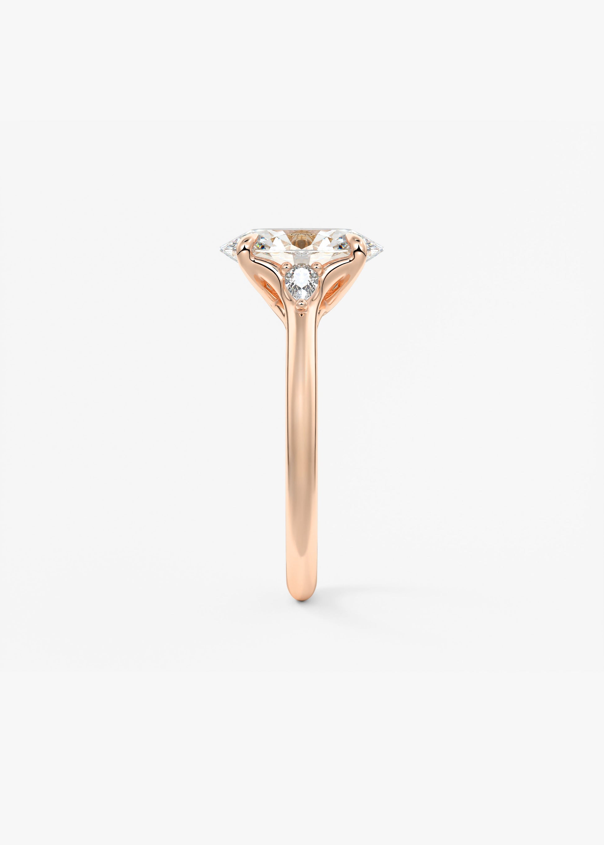 Oval Three Stone Lab Grown Diamond Engagement Ring