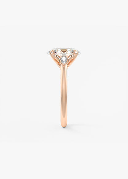 Oval Three Stone Lab Grown Diamond Engagement Ring