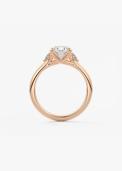 Oval Three Stone Lab Grown Diamond Engagement Ring