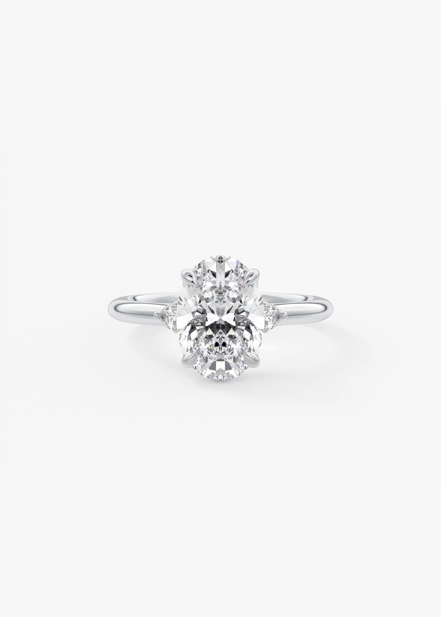 Oval Three Stone Lab Grown Diamond Engagement Ring