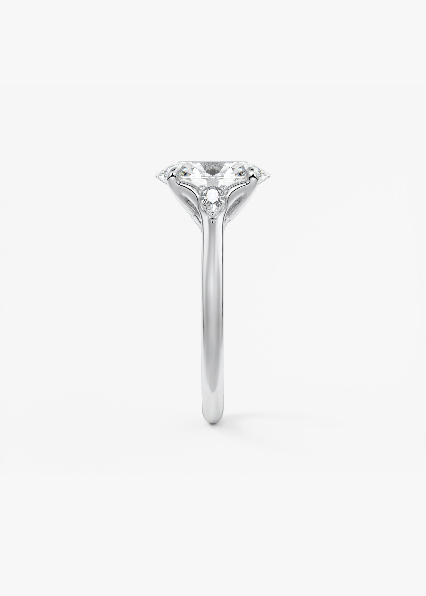 Oval Three Stone Lab Grown Diamond Engagement Ring