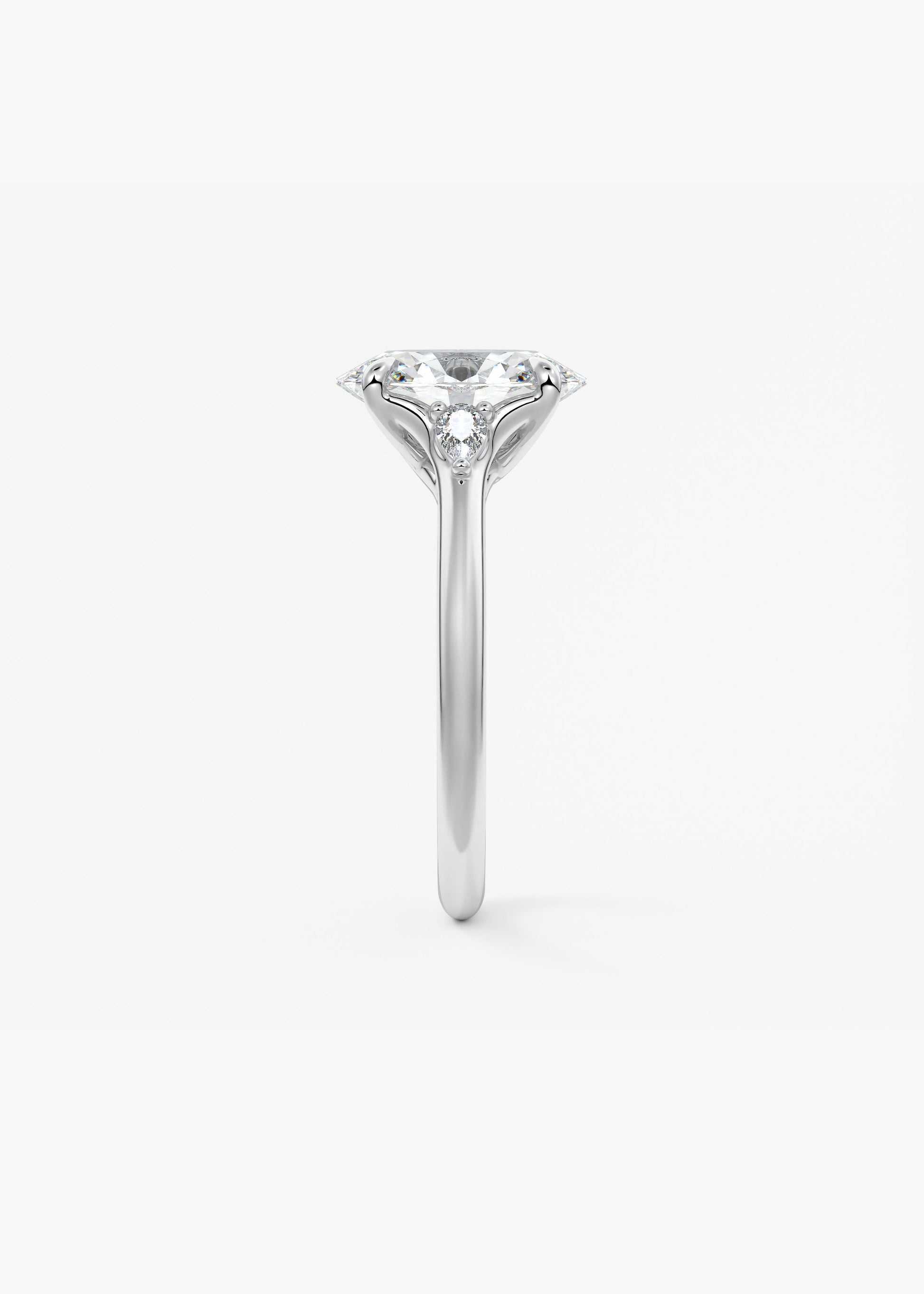 Oval Three Stone Lab Grown Diamond Engagement Ring