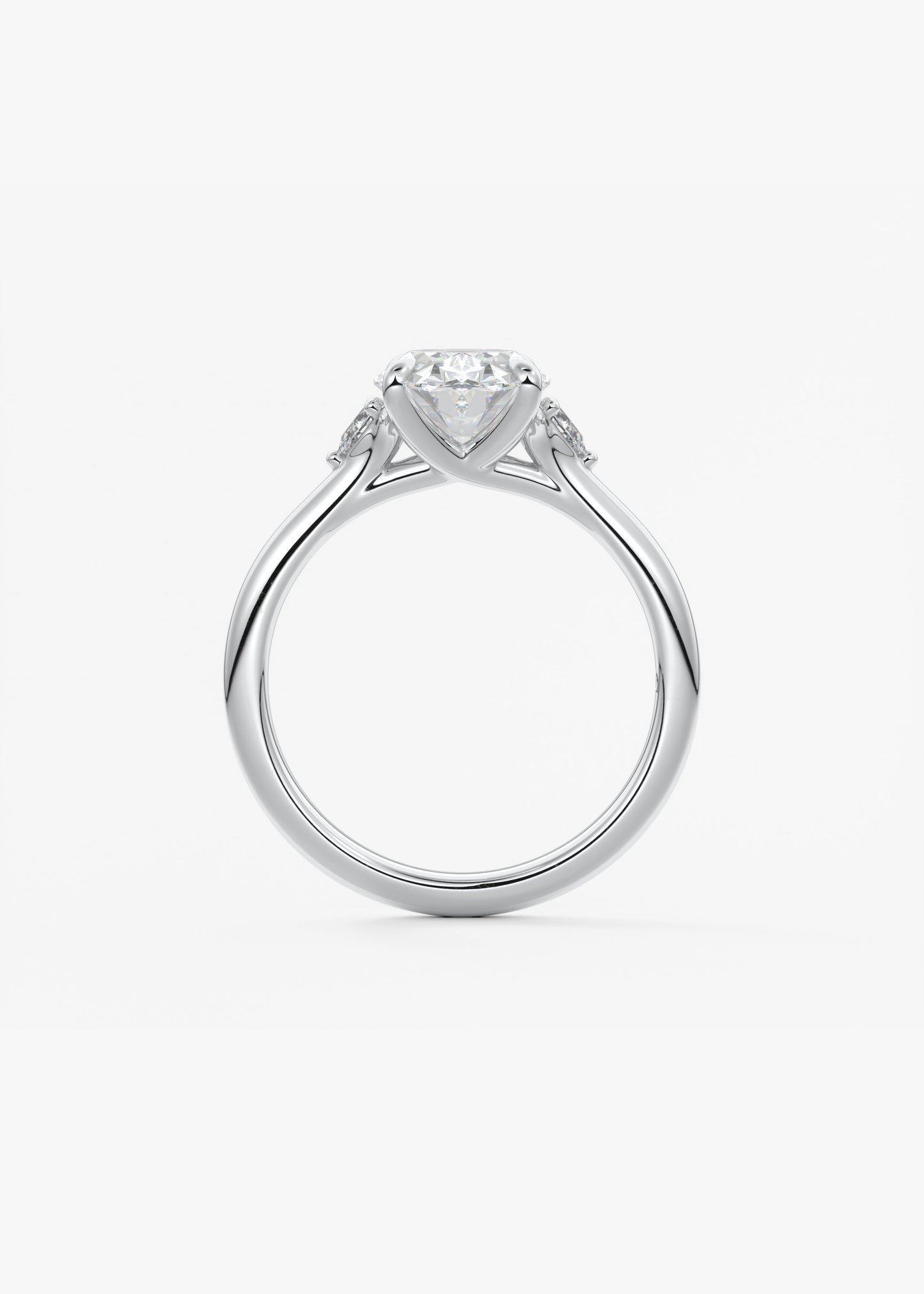 Oval Three Stone Lab Grown Diamond Engagement Ring