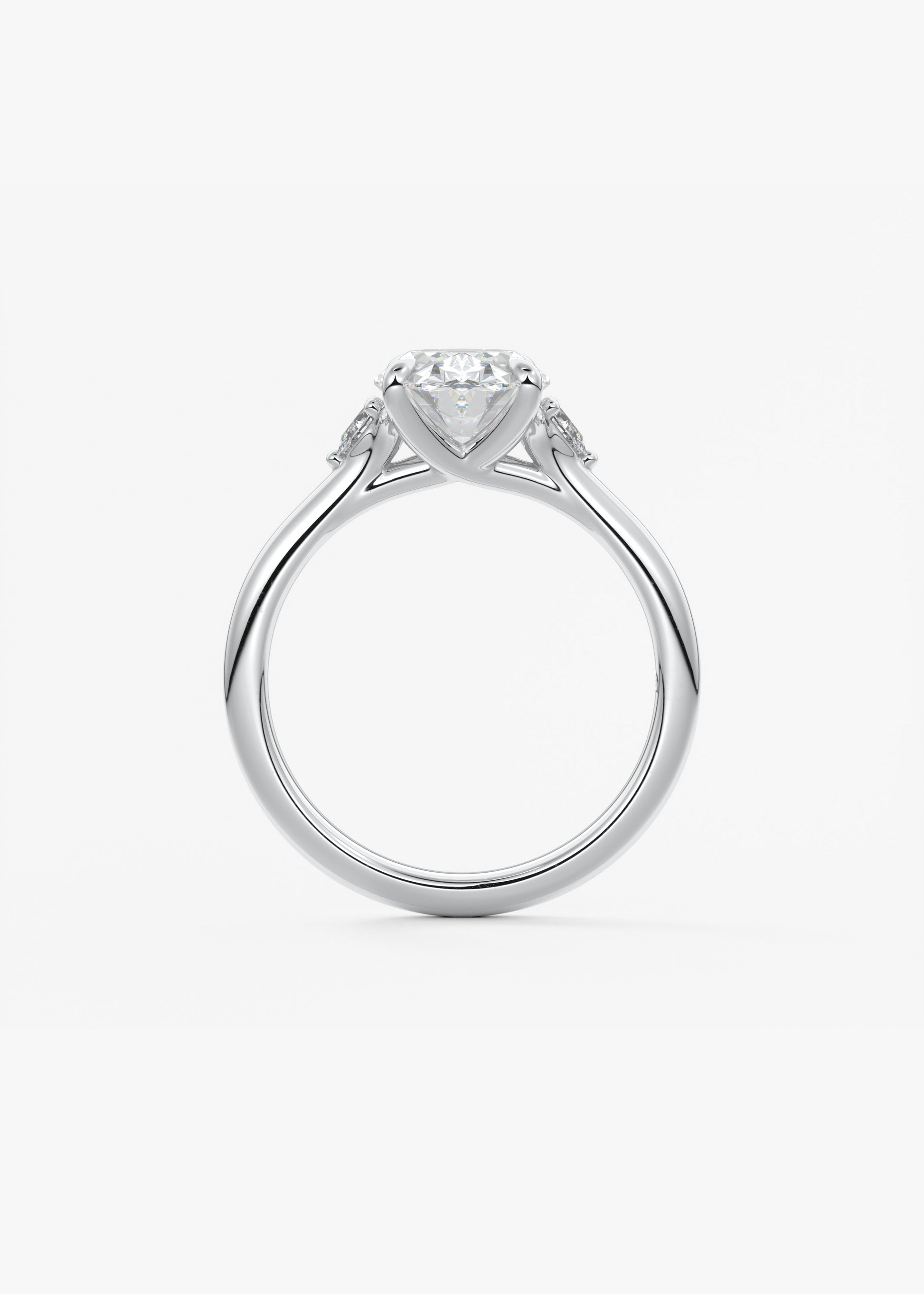 Oval Three Stone Lab Grown Diamond Engagement Ring