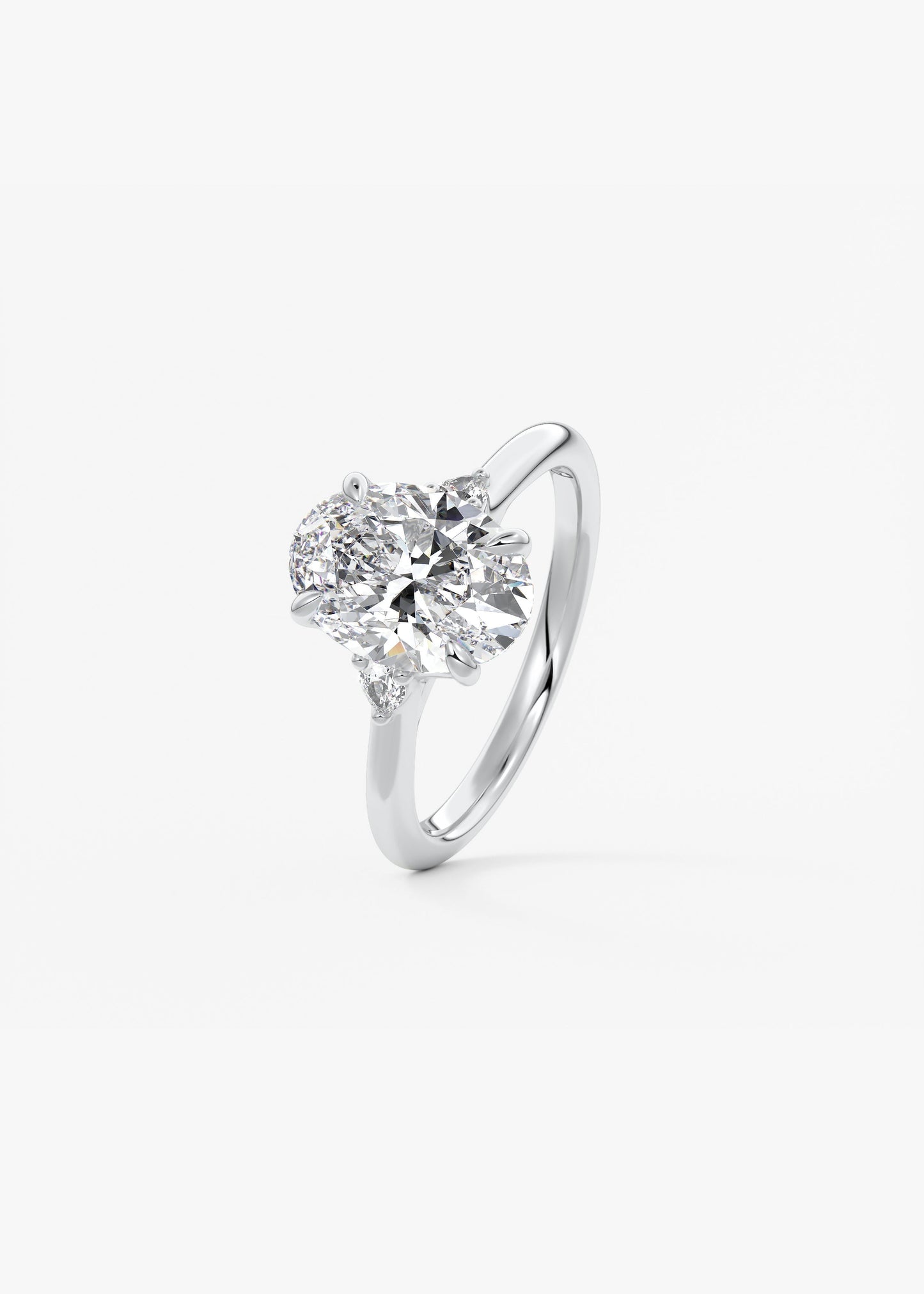 Oval Three Stone Lab Grown Diamond Engagement Ring