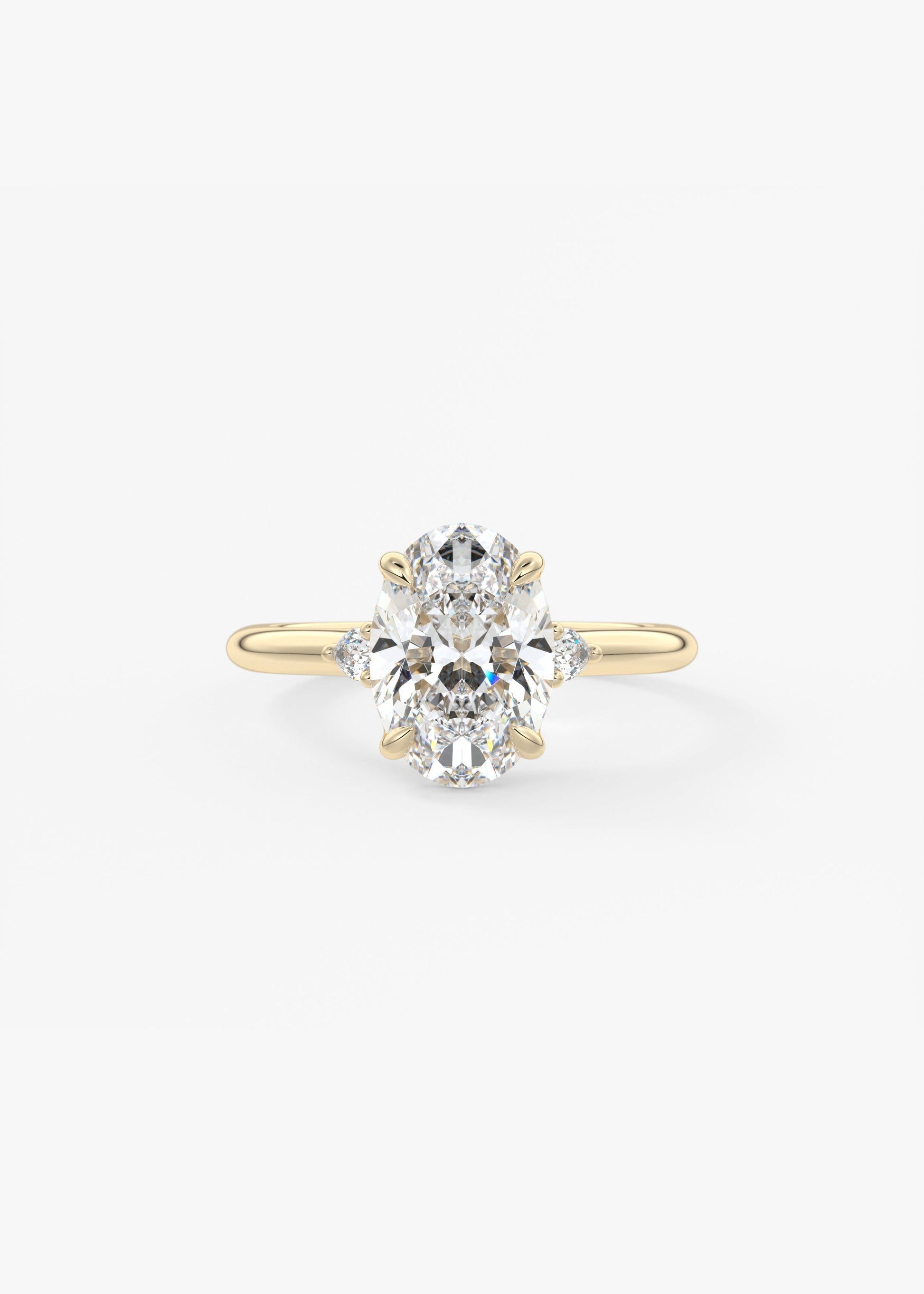 Oval Three Stone Lab Grown Diamond Engagement Ring
