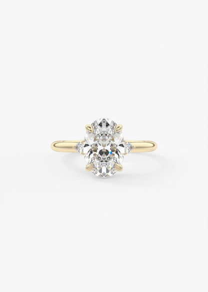 Oval Three Stone Lab Grown Diamond Engagement Ring