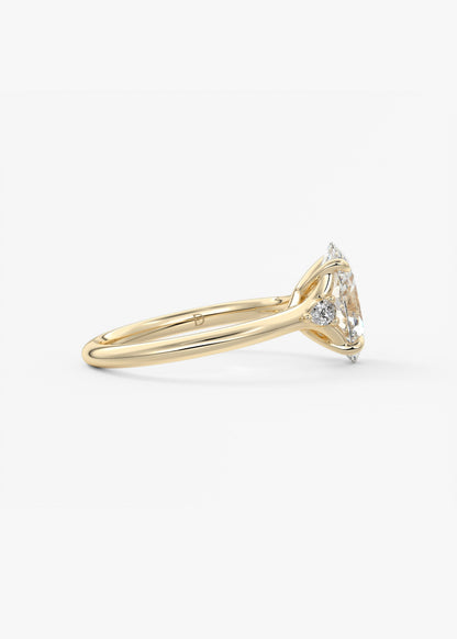 Oval Three Stone Lab Grown Diamond Engagement Ring