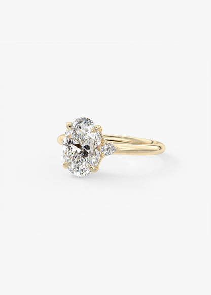 Oval Three Stone Lab Grown Diamond Engagement Ring