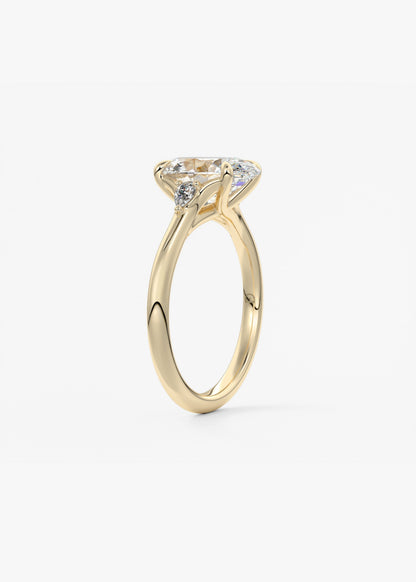 Oval Three Stone Lab Grown Diamond Engagement Ring